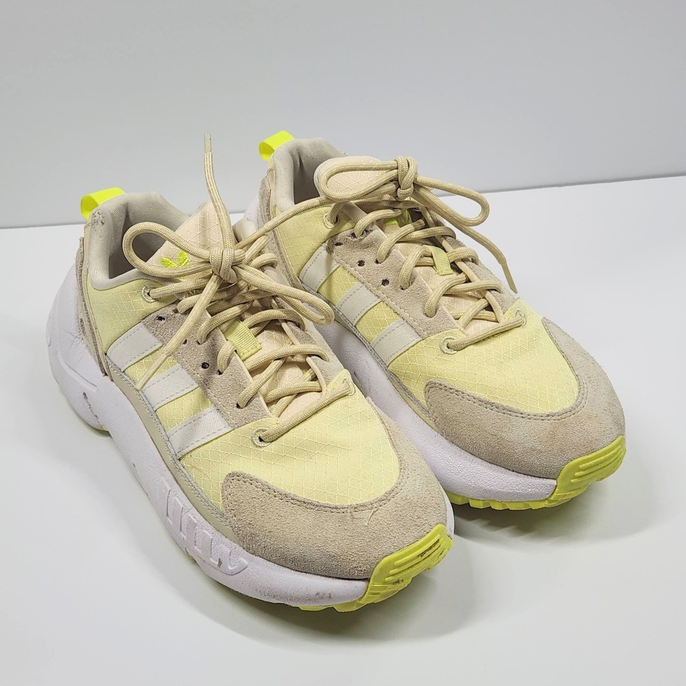 Adidas ZX 22 Boost Shoes Womens Size 5.5 Yellow White Casual Sneakers